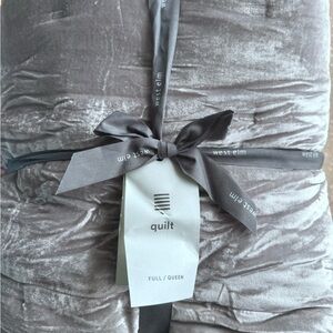West Elm Silver Velvet Quilt